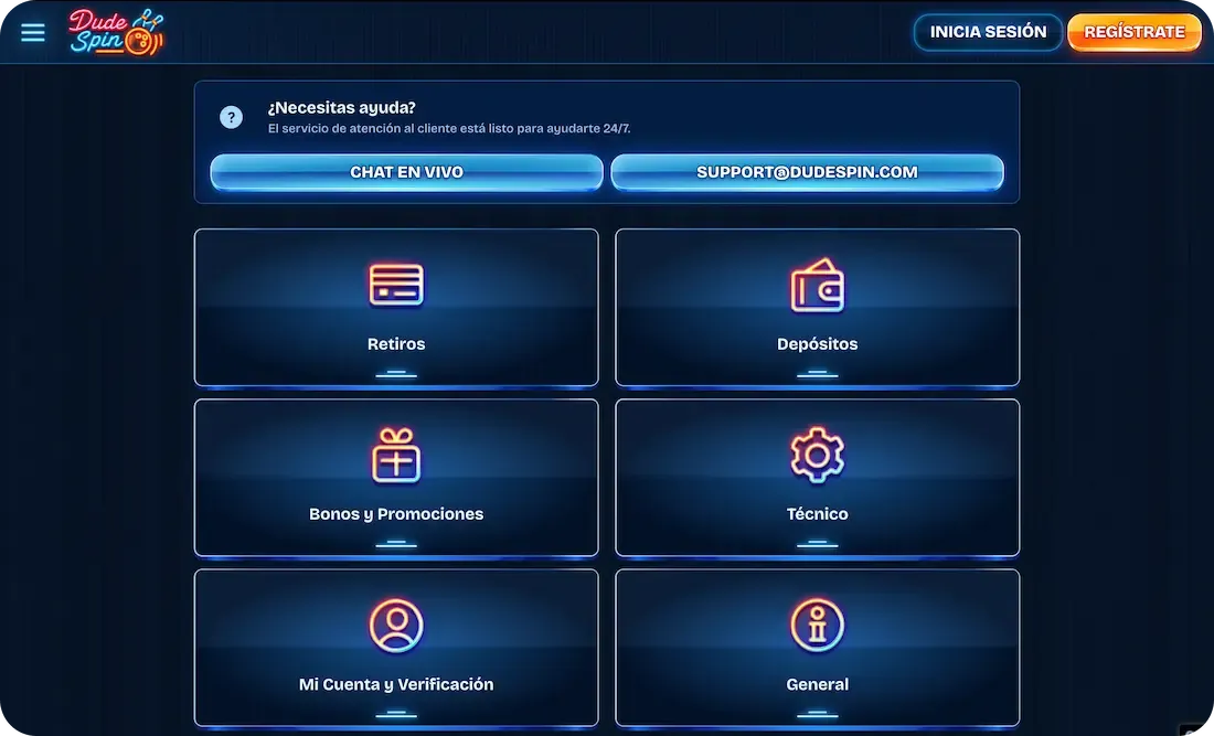 ayuda del casino dudespin