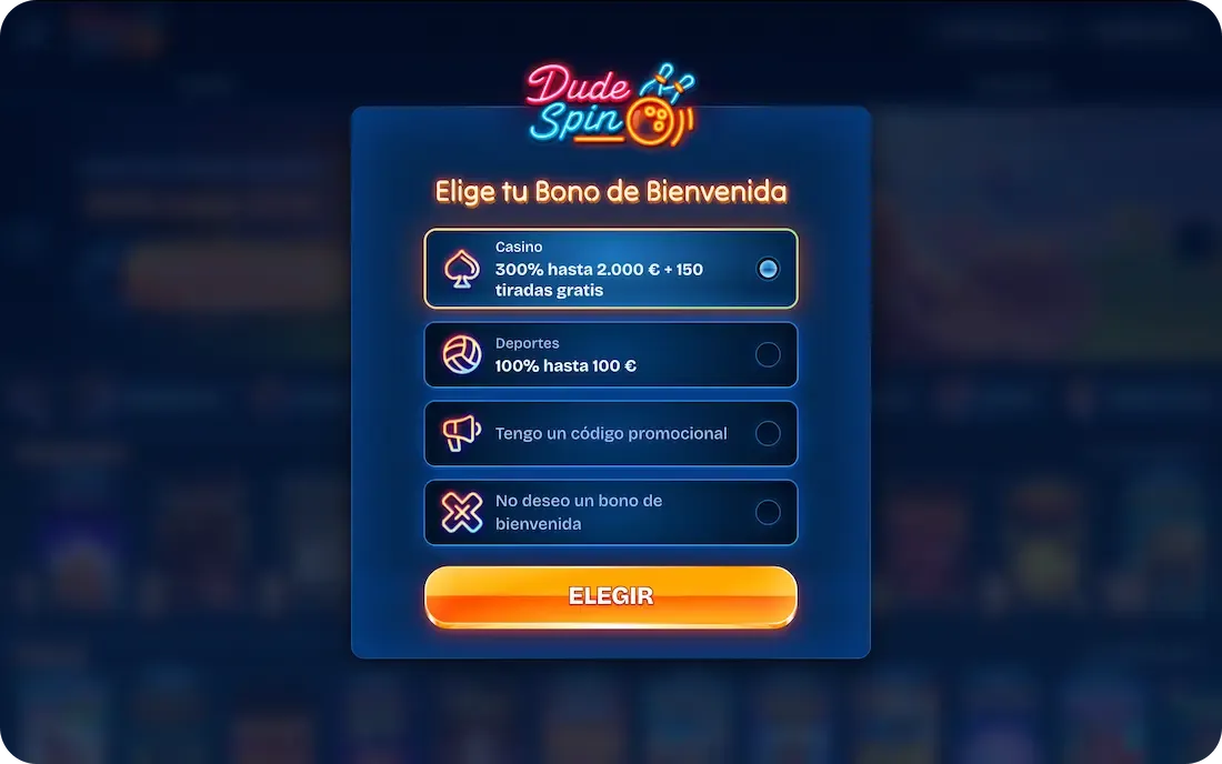 bono de bienvenida del casino dudespin